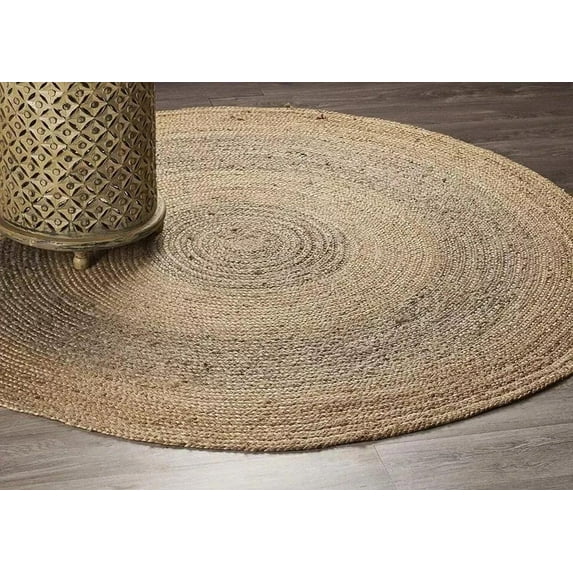 Jute Natural Round Carpet Braided Area Rug Farmhouse Rustic Look Rug Carpets