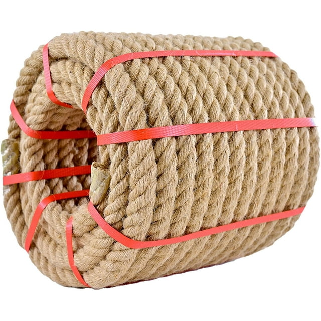 Jute Rope (1 in X 100 ft), Twisted Manila Rope,25mm Natural Thick Hemp ...