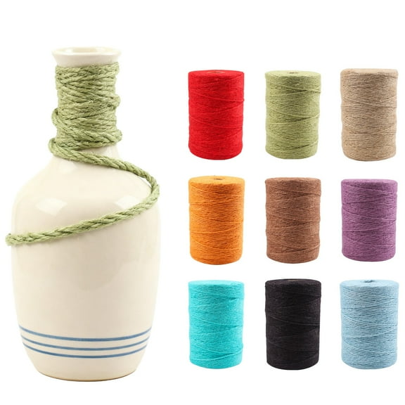 Jute Rope for Crafts Cozival 2Mm X 200M 3-Strand Colored Jute Rope, Natural Fiber Diy Craft String for Gift Wrapping, Gardening, and Decorative Projects (1 Roll), Natural Fiber String, A