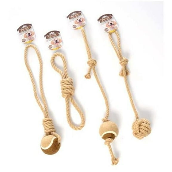 Jute Rope Dog Toy - 4 Assortments - Case of 48