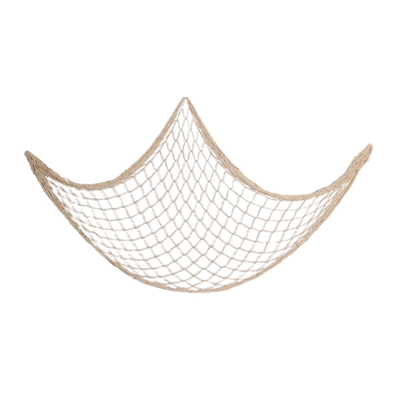 Jute Rope Fishing Net Wall Hanging Nautical Decor Beach Theme Decoration for Photo Display Party Backdrop Living Room Bedroom Wall Art Macrame Net