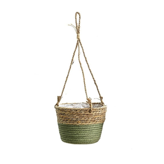 Jute Rope Hanging Planter - Indoor Decorative Plant Basket for Home Use