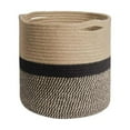 thumbnail image 1 of Jute Rope Woven Plant Basket Cotton Rope Planter Pot Indoor Plants Decorative ,8" x 8", Black Stripes, 1 of 6