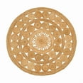 thumbnail image 1 of Boho Farmhouse Jute Circle Rug, Reversible Rustic Coastal Area Mat Natural Jute 7A, 4 FT, 1 of 5