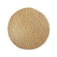 thumbnail image 1 of Jute Round Woven Placemats Set of 1, Natural 11 Inch Boho Farmhouse Rustic Hand Woven Place mat for Dining Table Decor, Wicker Chargers Heat Resistant Easy to Clean and Non- Placemat, 1 of 4