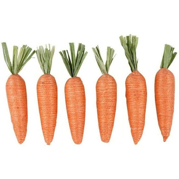 Jute Spring and Easter Fabric Carrots - 6 Pieces - 3 Inches Tall Brand: Craft Supply