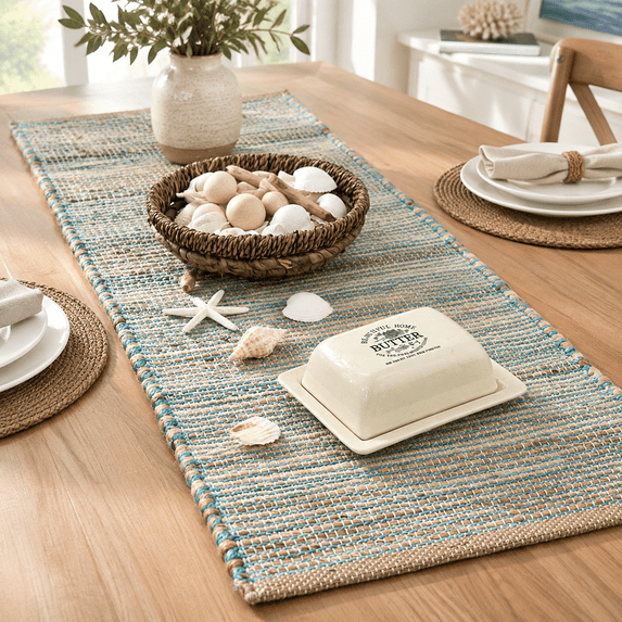 Jute Table Runner 13x36 Inch - Vintboho Rustic Decor Handwoven In And ...