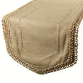 thumbnail image 1 of Jute Table Runner, Jute Textured Fabric with Lace Beige Jute & Cotton 14 x 36 inch long, Wedding Decor Table Linen Modern Table Runner - Jutish Touch, 1 of 2