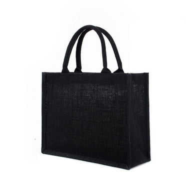 Jute Tote Bags Burlap Bag with Soft Handle for Women Shopping Handbag Organizer