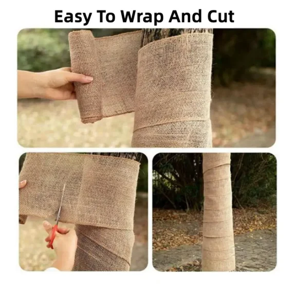 Jute Tree Trunk Wrapping Rolls: Natural and Environmentally Friendly Tree Protection, Breathable, Moisturizing, and Sun-Protective, Suitable for Fruit Tree and Garden Maintenance