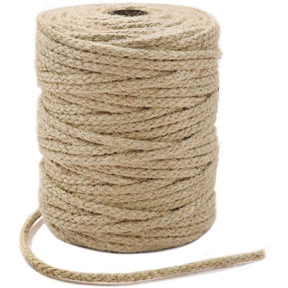 Jute Twine, 200Feet 3.5mm Braided Jute Rope, Natural Twine String for Crafts, Gift Wrapping, Gardening, Recycling, Macrame Projects and Holiday tions