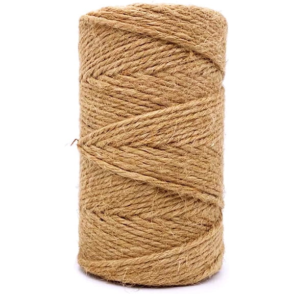 Jute Twine 328 Feet 2.5mm 4Ply Heavy Duty Brown Jute Rope String for Home Gardening Plant Picture Hanger Industrial Packing Mason Jars Wedding Decorations Crafts