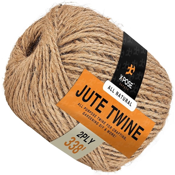 Jute Twine - Brown Roll Jute Twine for Crafts - Soft Yet Strong Natural Jute String - Burlap String for Packaging, Wrapping, 2ply 338' Materials - Decorative Rope Cord for Hanging Craft Ornaments
