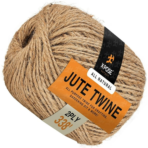 Jute Twine - Brown Roll Jute Twine for Crafts - Soft Yet Strong Natural Jute String - Burlap String for Packaging, Wrapping, 2ply 338' Materials - Decorative Rope Cord for Hanging Craft Ornaments