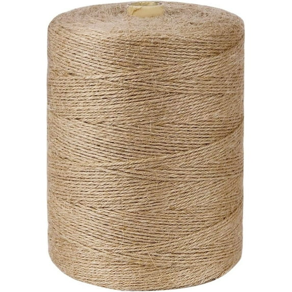 Jute Twine String 3600 Feet Natural Thin Twine for Craft Gardening Plant Gift Wrapping Tag Art Wedding Home Decoration Packing Material Christmas Twine Bulk (3600 FT * 2mm (3Ply))
