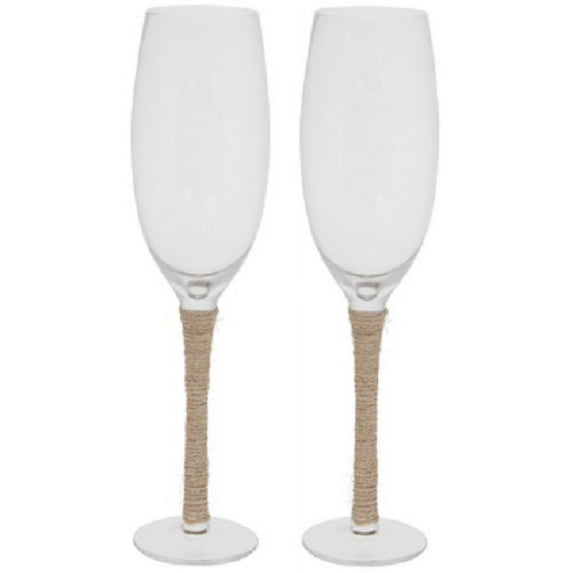Jute Wrapped Toasting Glasses Wedding Cups