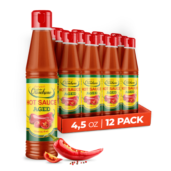 Jutiquile Sabor Olanchano Mild Hot Sauce, Aged Tabasco Pepper, 4.5 fl oz, 12-Pack