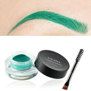 Jutqut 12 Colors Eyebrow Pomade, Long Lasting Eyeliner Cream with Brush for Daily or Cosplay (Green)