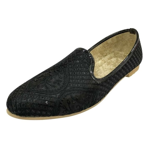 Jutti For Men Black Bridal Traditional Handmade Mojari Punjabi Juti Shoes Ethnic Mojari Indian Shoes US 11.5 / EURO 44.5