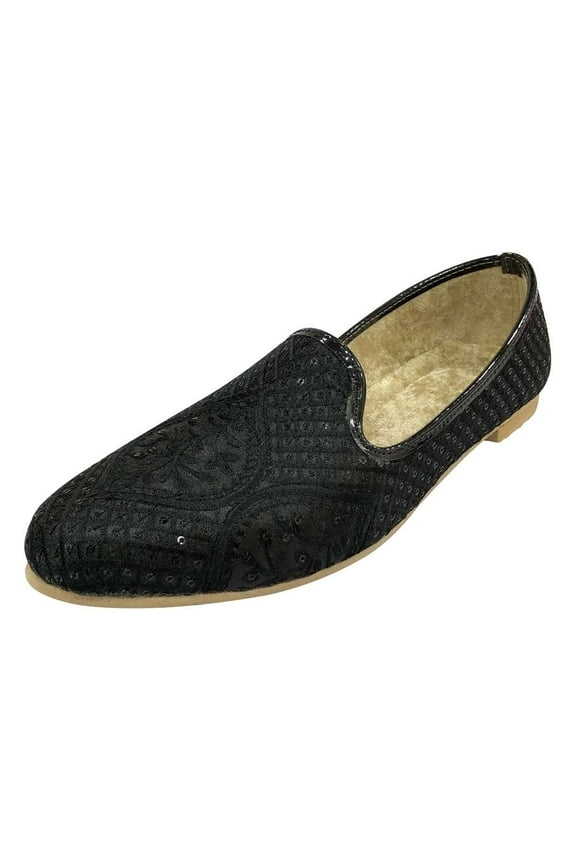 Jutti For Men Black Bridal Traditional Handmade Mojari Punjabi Juti Shoes Ethnic Mojari Indian Shoes US 7.5