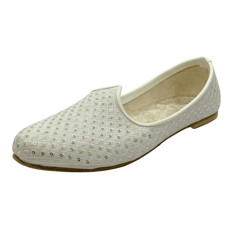 Jutti for Men White Indian Wedding Shoes Sherwani Shoes for Men