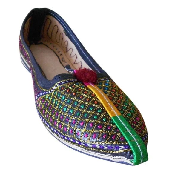 Jutties Shoes Punjabi Indian Women Flats Flat Womens Slip Leather US 7