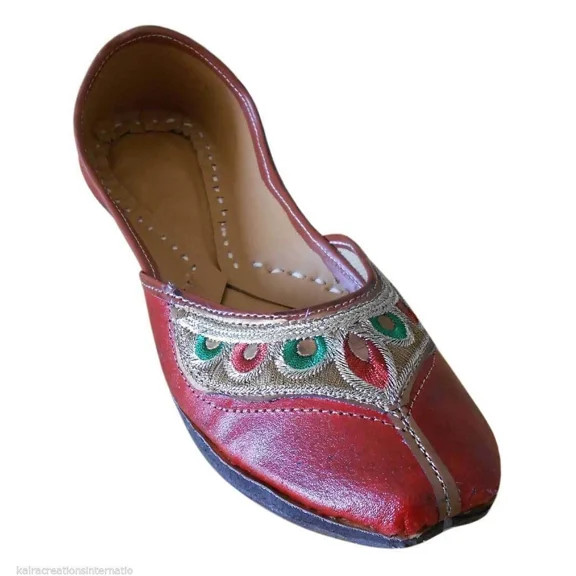 Jutties Shoes Punjabi Indian Women Size Flat Flats Womens Slip On Leather US 9