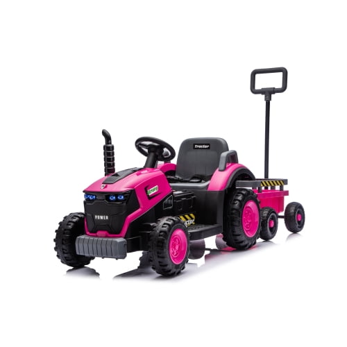 Juuar 12V 390W Ride on Tractors for Kids Boys Girls Age 3-6 Years, Electric Car with Parental Remote Control, Trailer, Lights & Music, Max Speed 5 MPH, Ride on ATV Toys Gifts for Christmas, Purple