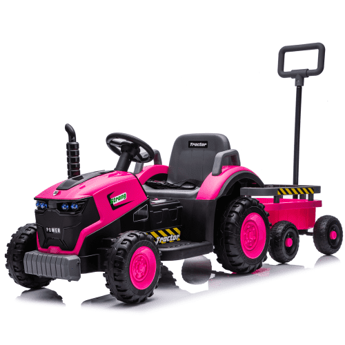 Juuar 12V 390W Ride on Tractors for Kids Boys Girls Age 3-6 Years, Electric Car with Parental Remote Control, Trailer, Lights & Music, Max Speed 5 MPH, Ride on ATV Toys Gifts for Birthday, Purple