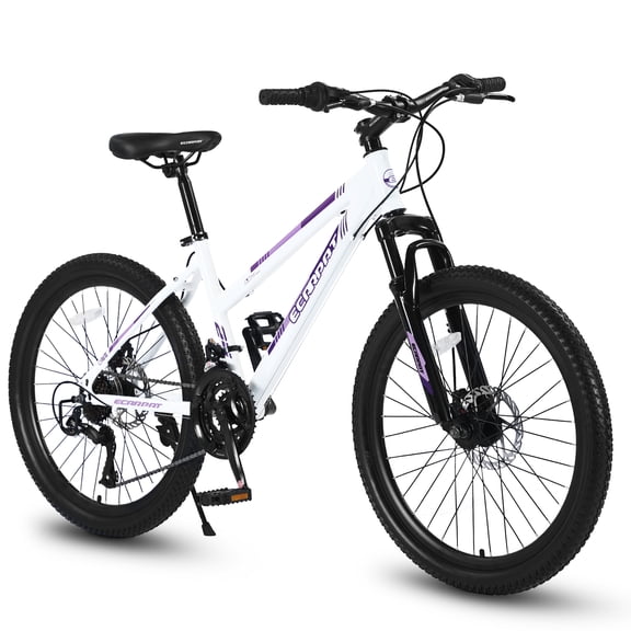 Juuar 26" Mountain Bike for Men, 21 Speed Disc Brake Front Suspension City Commuter Bicycle, White