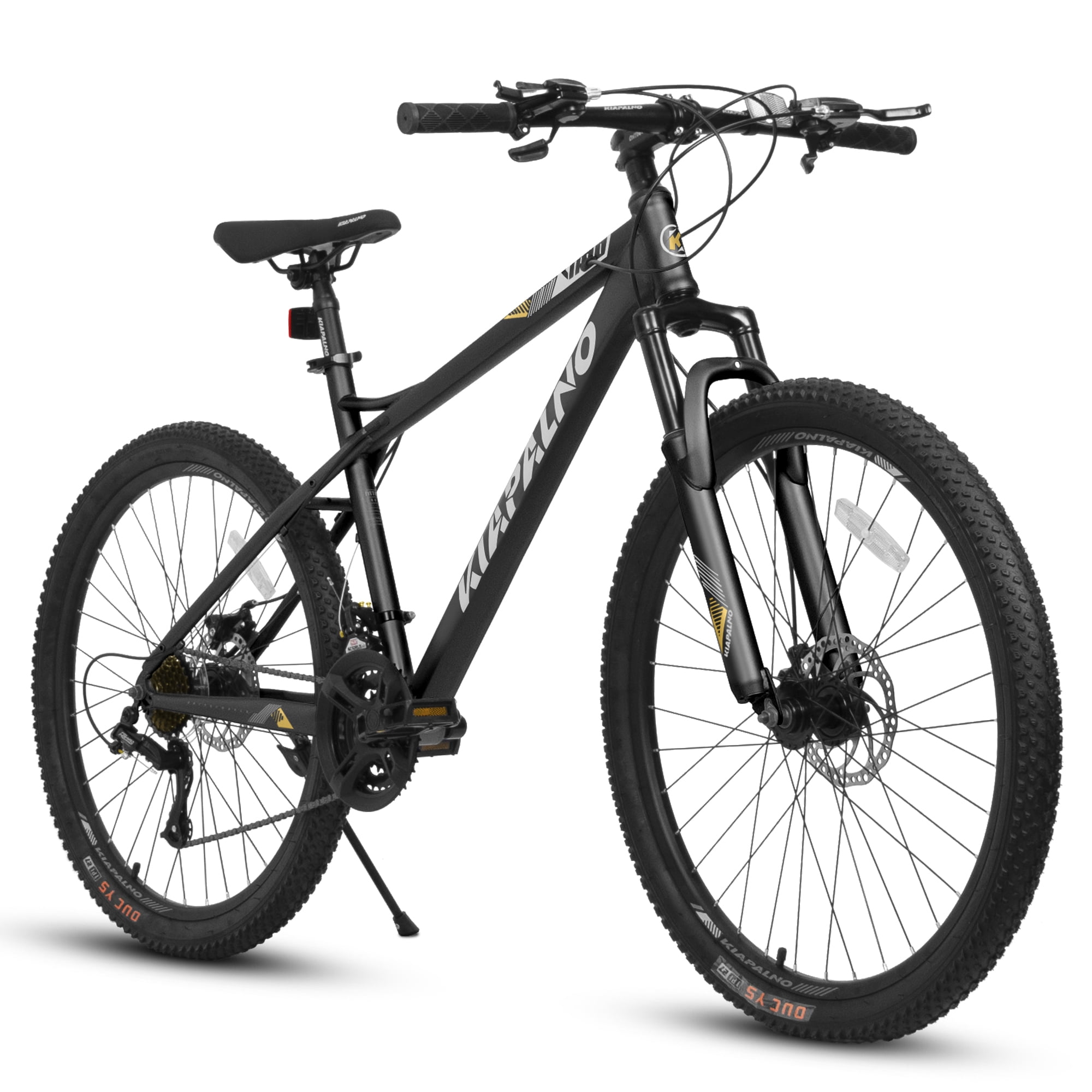 Juuar 26" Mountain Bikes for Adults Men Women, 21 Speed Disc Brake Urban Commuter Bike, Sturdy Steel Frame Bicycle, Front Suspension, Black