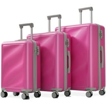 Juuar 3 Piece Luggage Set (20"/24"/28"), Lightweight Carry on Suitcase with Spinner Wheel & TSA Lock for Travel, Pink