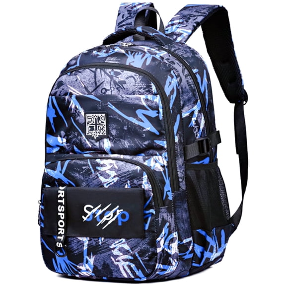 Juuar Boys Backpack Multi Pocket Kids School Bag Camo Girls Bookbag for Back to School Gifts, Blue