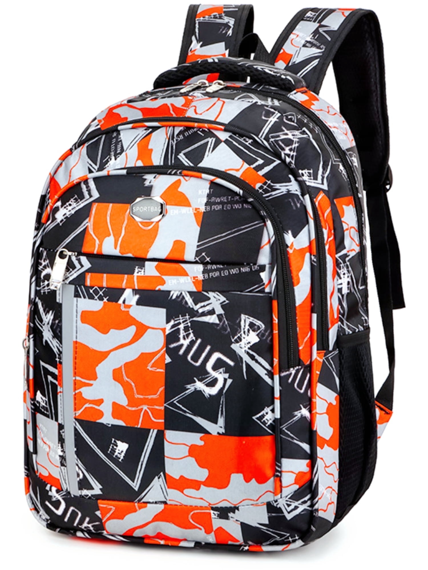 Sac à Dos école Garçon Camouflage - Couleurs Gris, Vert Et Blanc, Nylon, Neuf Avec étiquettes