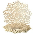 Juvale 10-Pack Gold Vinyl Individual Plate Mats - Round Leaf Design for ...