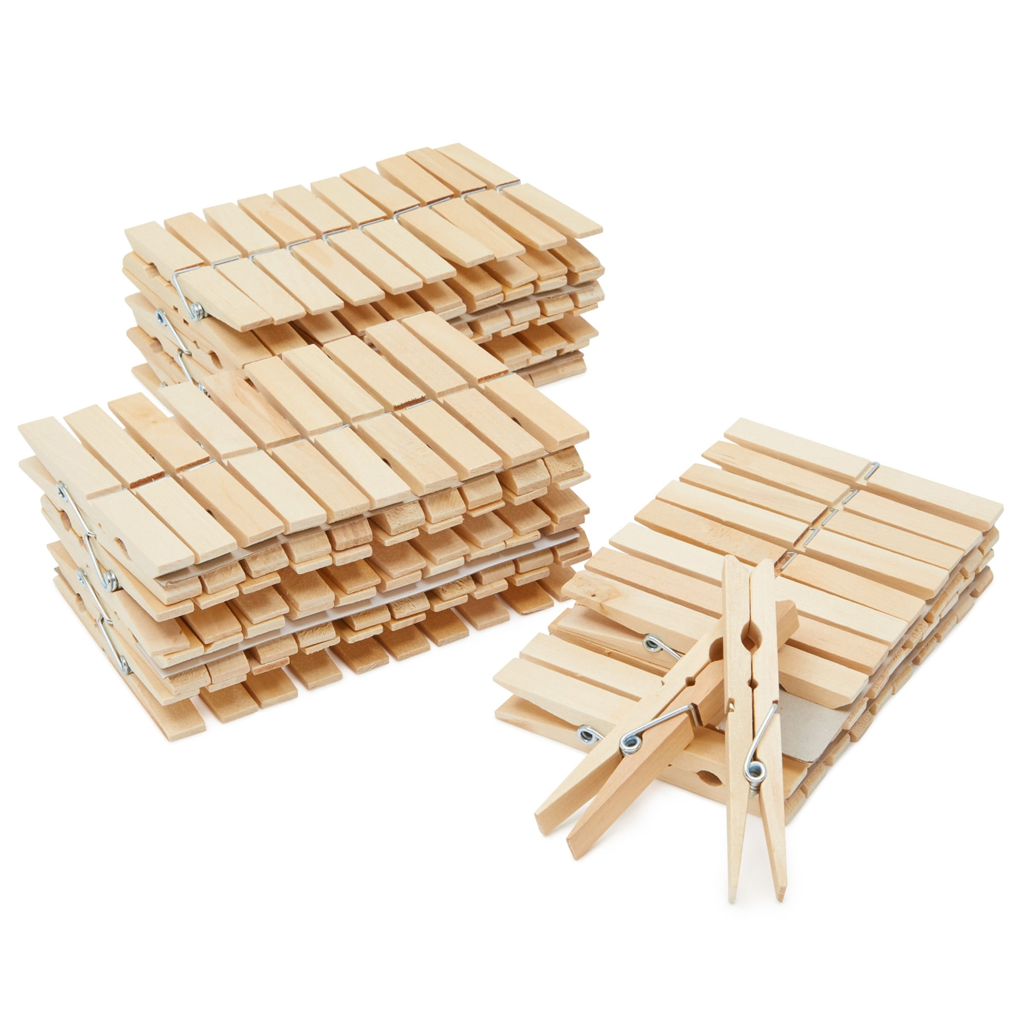 Handy Housewares 18-Piece Large 3.75 Long Wooden Clothespins, Great Wood Spring Clips for Everyday Clothes Hanging, Laundry, Towels, Crafts