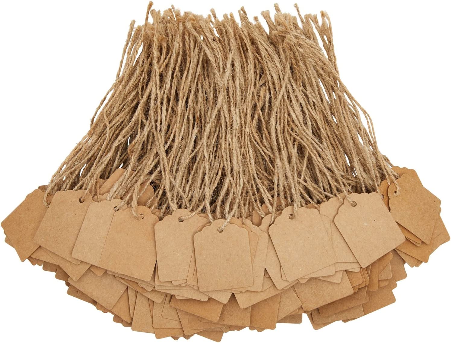 Juvale 1000Pack Kraft Paper Gift Tags with Jute Twine String, Blank
