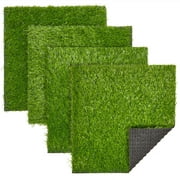 Juvale 4-Pack Artificial Grass Mats - Faux Grass, Fake Turf Panels for Wall, Balcony, Patio, Outdoor Decor (12x12 In)