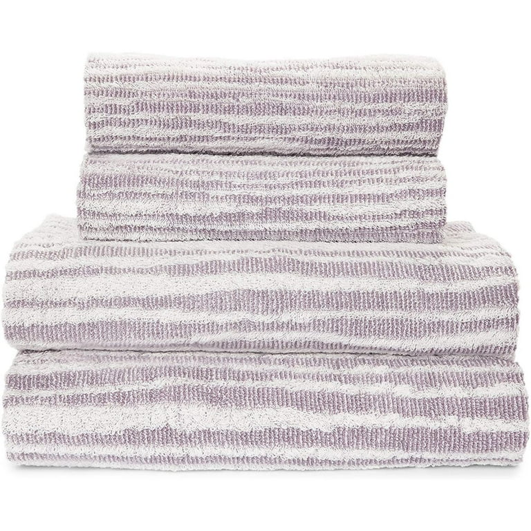 Striped Grey Cotton Soft Bath Towels, For Bathroom, Size: 170x85 cm