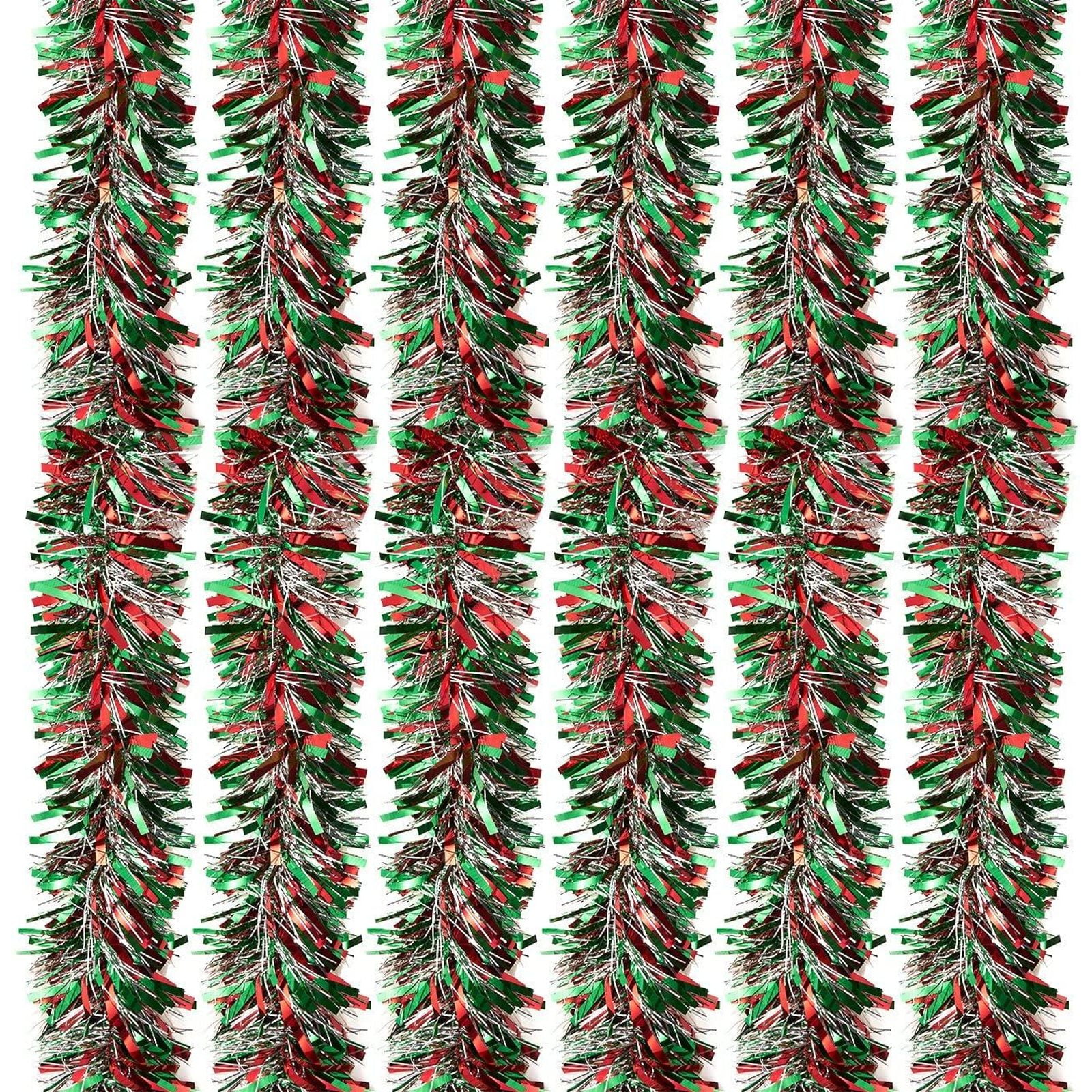 6-Pack Multicolor Christmas Tinsel Garland Decoration