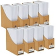 thumbnail image 1 of Juvale Corrugated Cardboard Magazine Holder - 3.5 x 10.2 x 10.6 in, Brown, 8-Pack - Magazine File Holder & Document Organizer with Removable Labels, 1 of 10