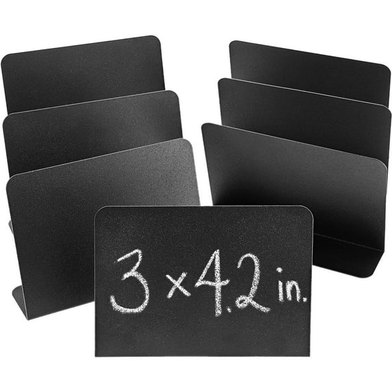 Juvale 8-Pack Mini Metal Chalkboard Stands - Erasable Signs for Tables, Weddings, and Parties, 3 x 4 Inches
