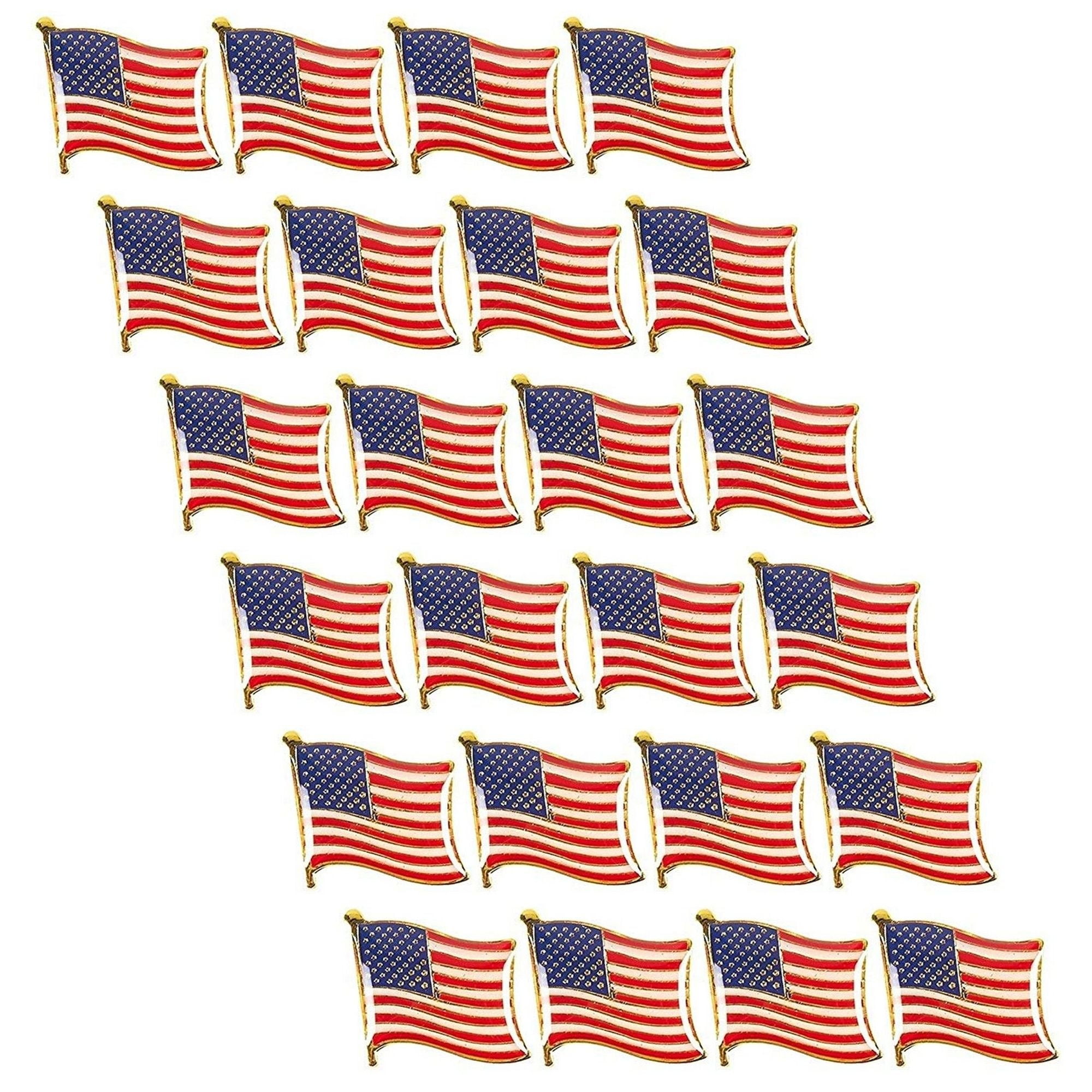 Juvale American Flag Lapel Pins (USA, Bulk, 24 Pack)