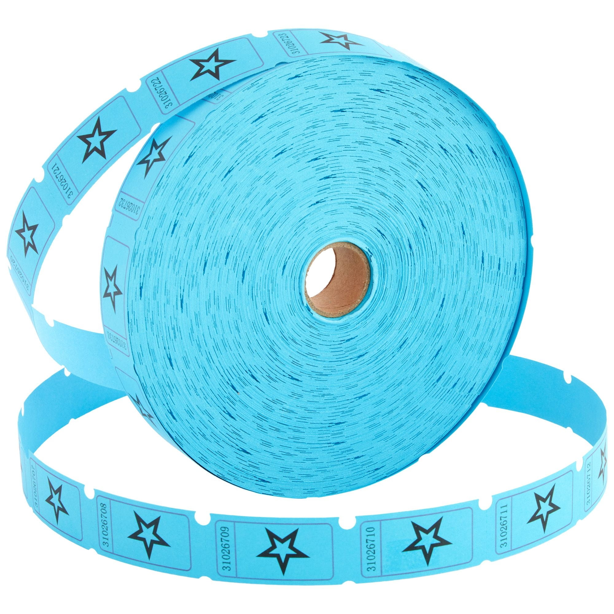 Juvale Blue Star Raffle Tickets, Numbered, 2000-Count, for Events, Fundraisers, School, 2x1 in