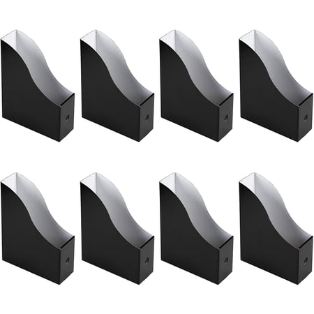 Juvale Corrugated Cardboard A4 File Organizers, Black, 8 Count