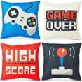 thumbnail image 1 of Juvale Decorative Throw Pillow Covers, Video Games (18 x 18 Inches, 4 Pack), 1 of 7