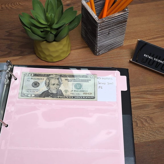 Juvale Letter Size Currency Holder Binder, Transparent