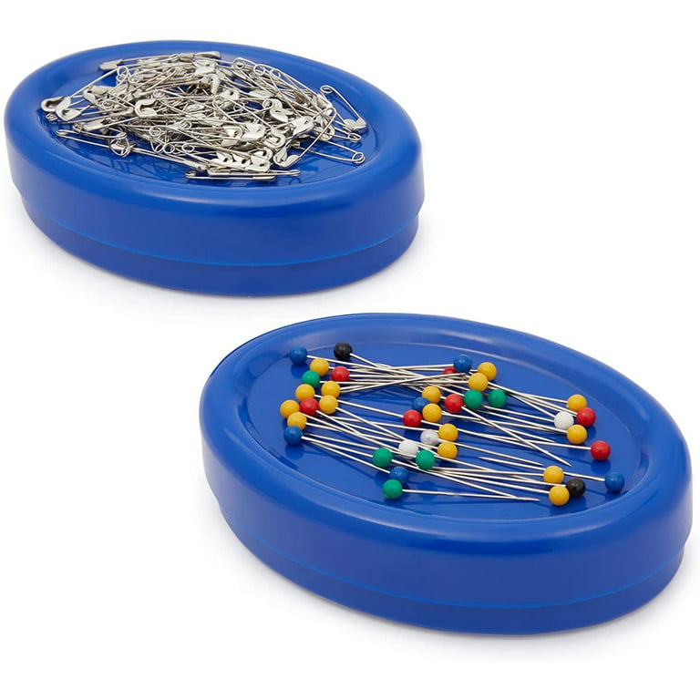 Juvale Magnetic Pin Cushion, Sewing Tools (Blue, 2 Pack)