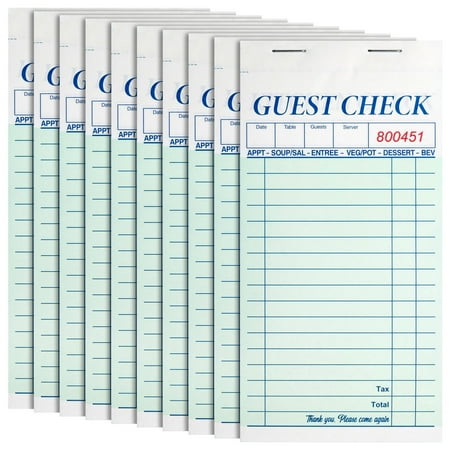 Juvale Restaurant Server Note Pads with Carbon Copy, 10 Pack