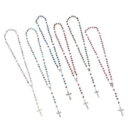 Juvale Rosary Beads Multi-Color Set - 12 Pieces, 6mm Glass Beads with Silver Crucifix - Catholic Rosaries for Men & Women - Prayer Gifts